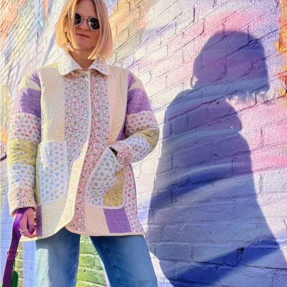 Patchwork Quilted jacket from marble queen (handmade). - Picture 2 of 2